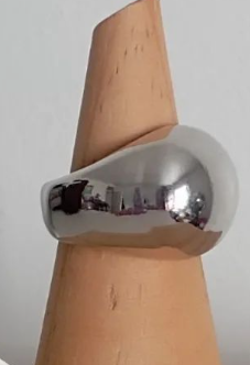 Anillo redondo bañado en plata