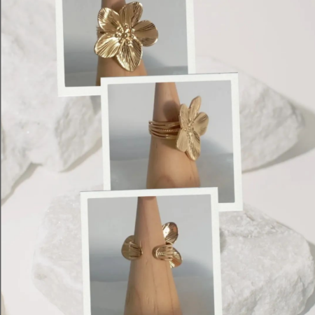 Anillo en forma de flor, ajustable