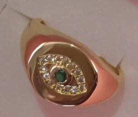 Anillo Ojo Turco Verde