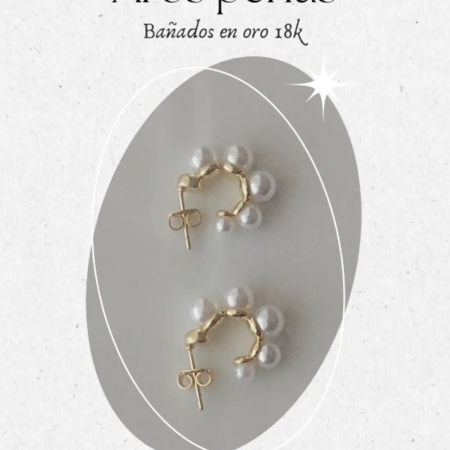 Aros argollas con perlas