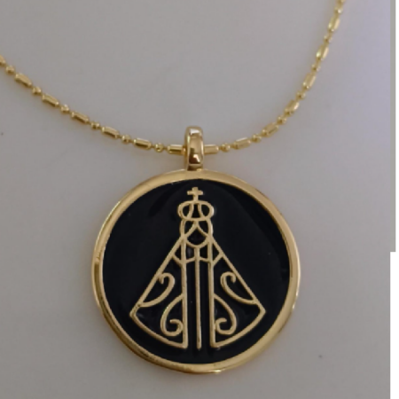 Cadena con medalla de virgen del valle