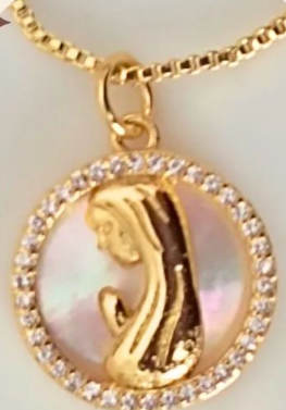Cadena con medalla virgen niña